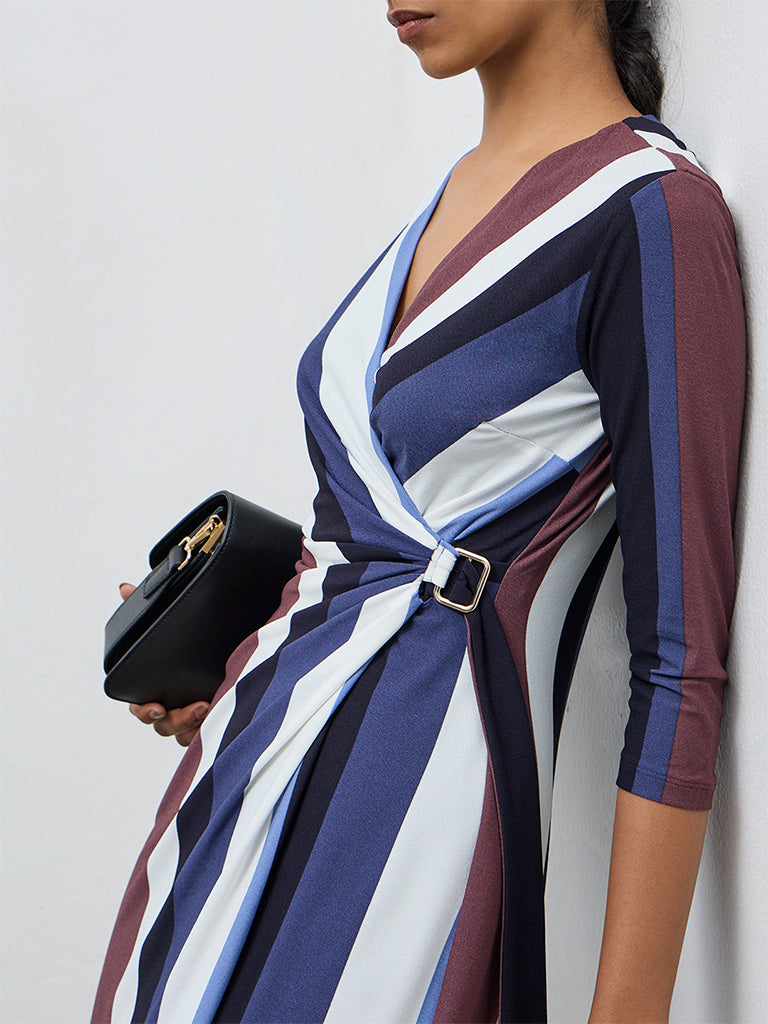 Wardrobe Multicolour Striped A-Line Dress