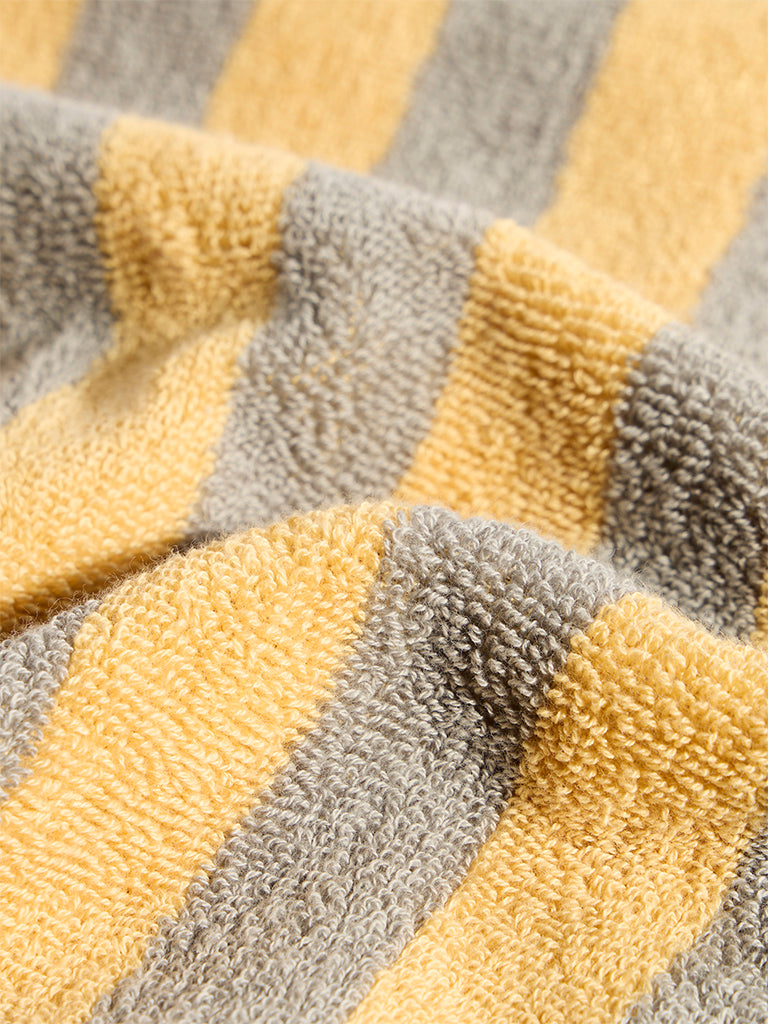 Westside Home Yellow Stripe Pattern Bath Towel