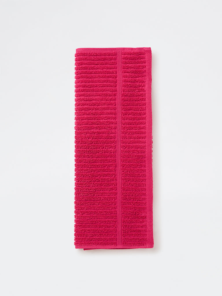 Westside Home Pink Self-Striped Hand Towel