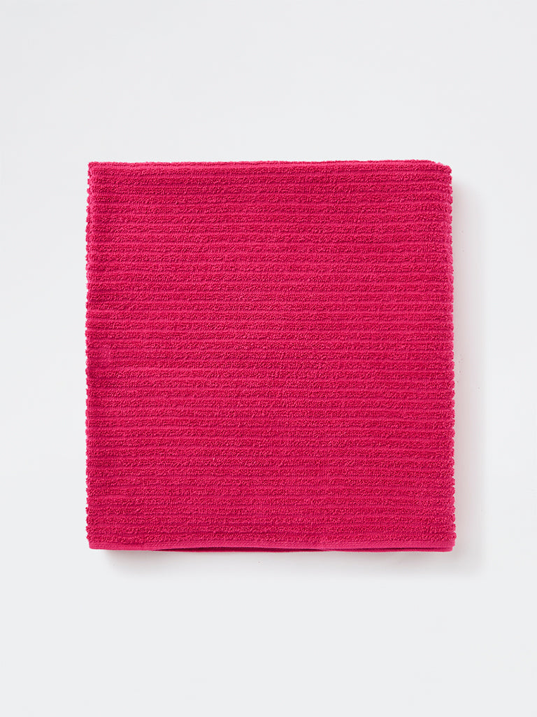 Westside Home Pink Self-Striped Bath Towel