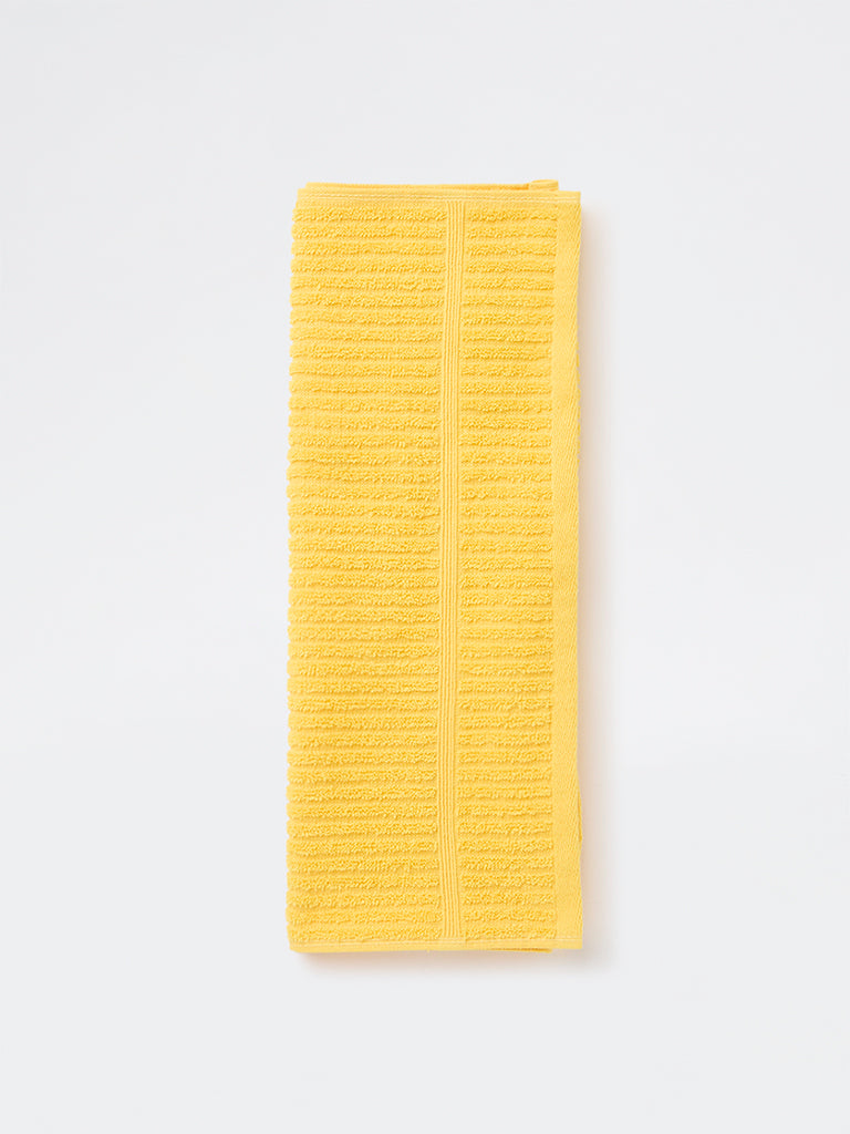 Westside Home Yellow Self-Striped Hand Towel
