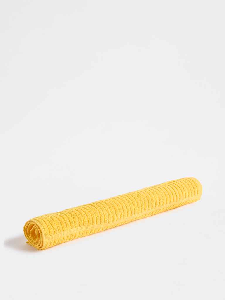 Westside Home Yellow Self-Striped Hand Towel