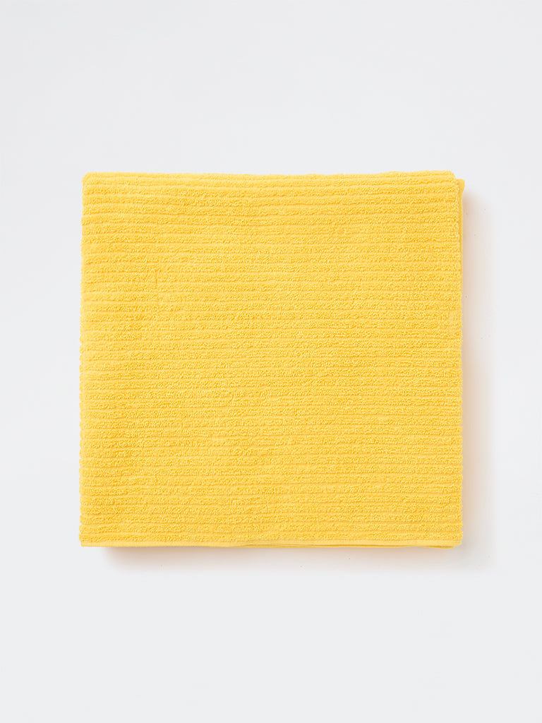 Westside Home Yellow Self-Striped Bath Towel