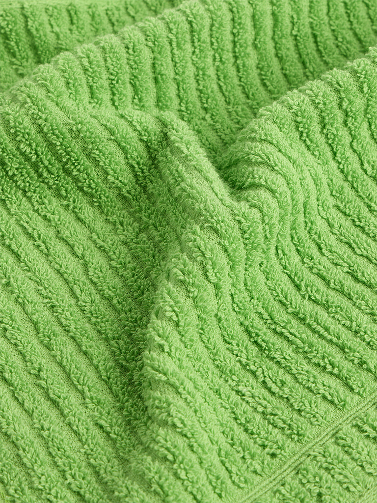 Westside Home Light Green Self-Striped Hand Towel
