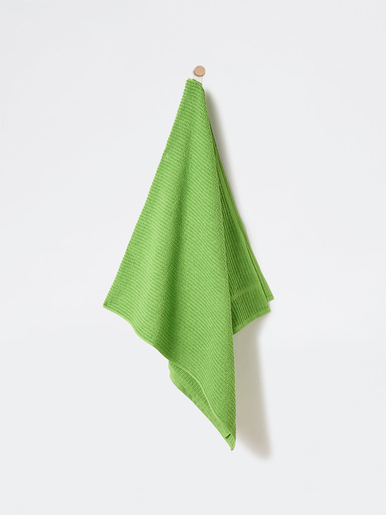 Westside Home Light Green Self-Striped Bath Towel