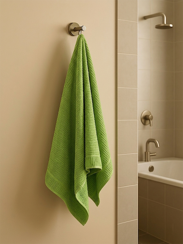 Westside Home Light Green Self-Striped Bath Towel