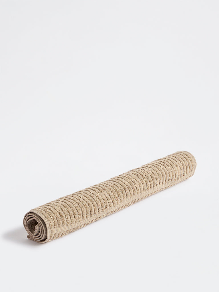 Westside Home Taupe Self-Striped Hand Towel