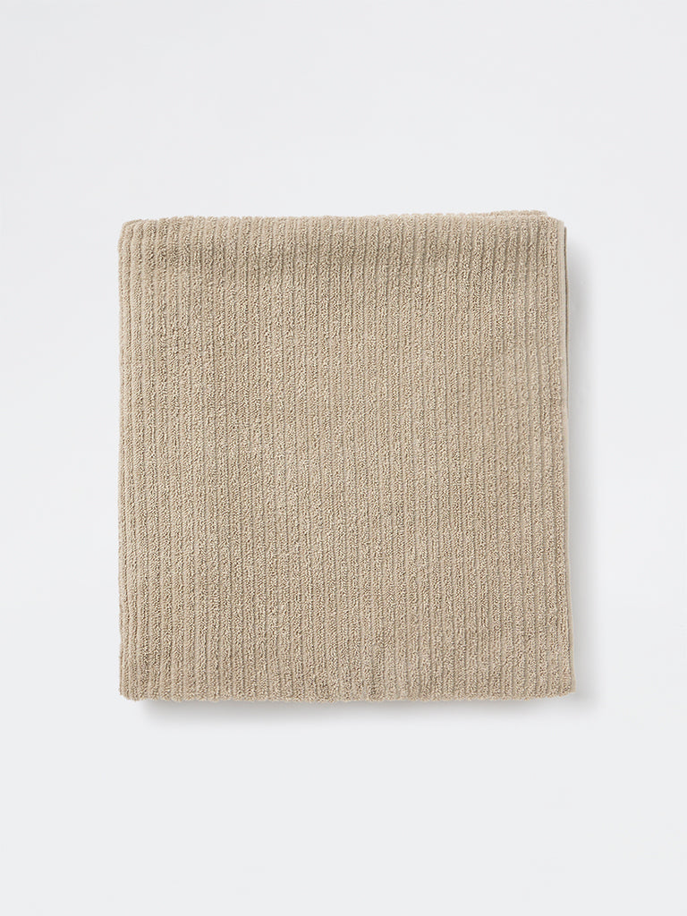 Westside Home Taupe Self-Striped Bath Towel
