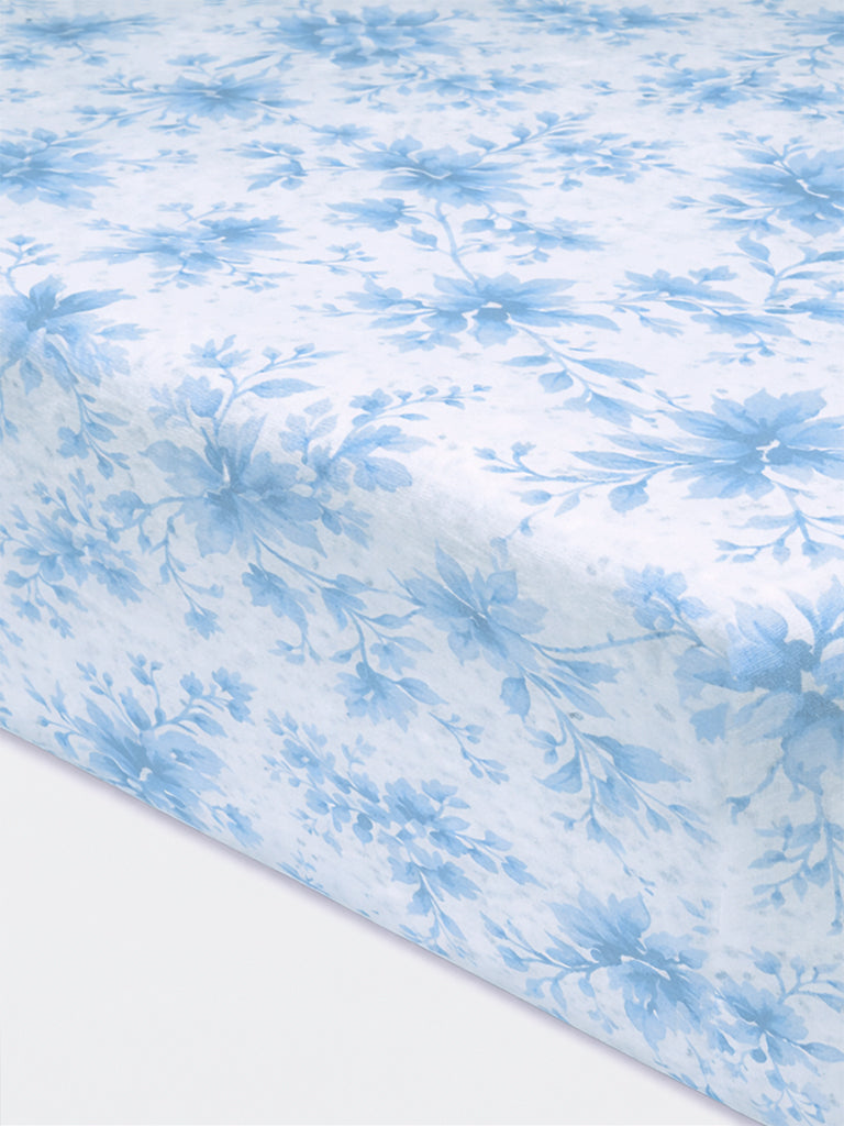 Westside Home Blue Printed Reversible Single Bed Comforter