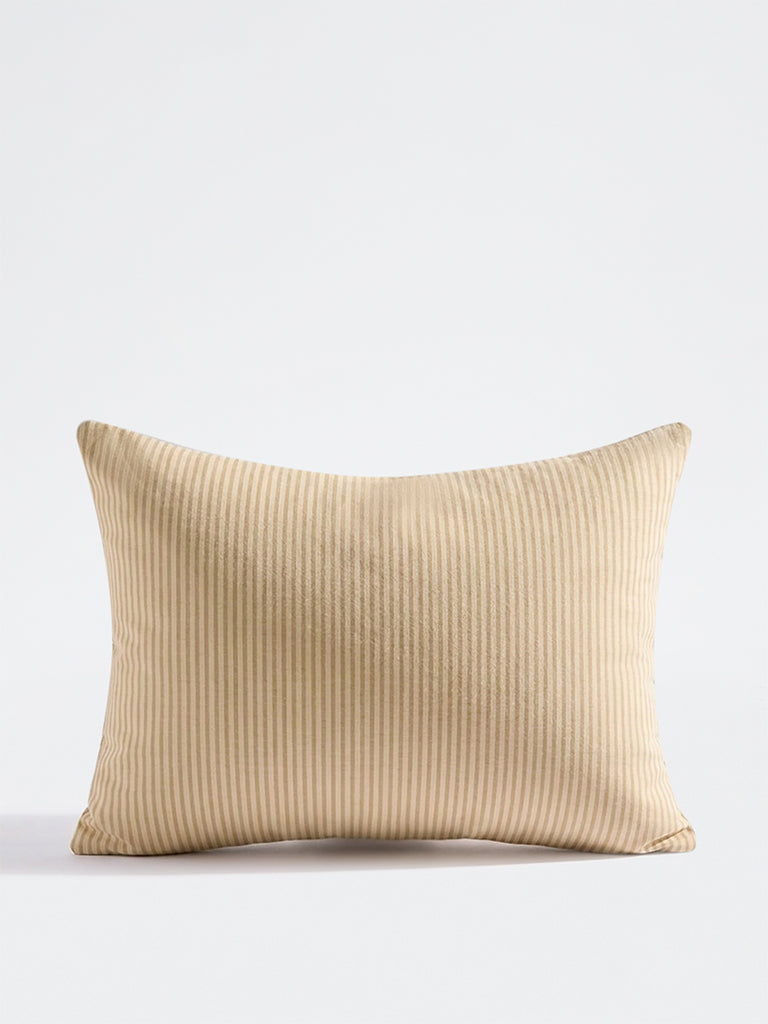 Westside Home Beige Wavy-Textured Cushion Cover