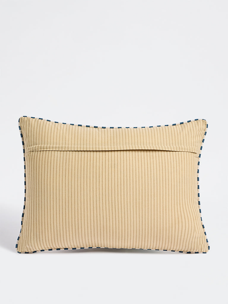 Westside Home Blue Floral Embroidered Cushion Cover