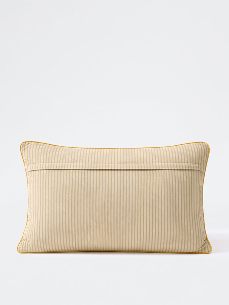 Westside Home Yellow Floral Embroidered Detailed Cushion Cover