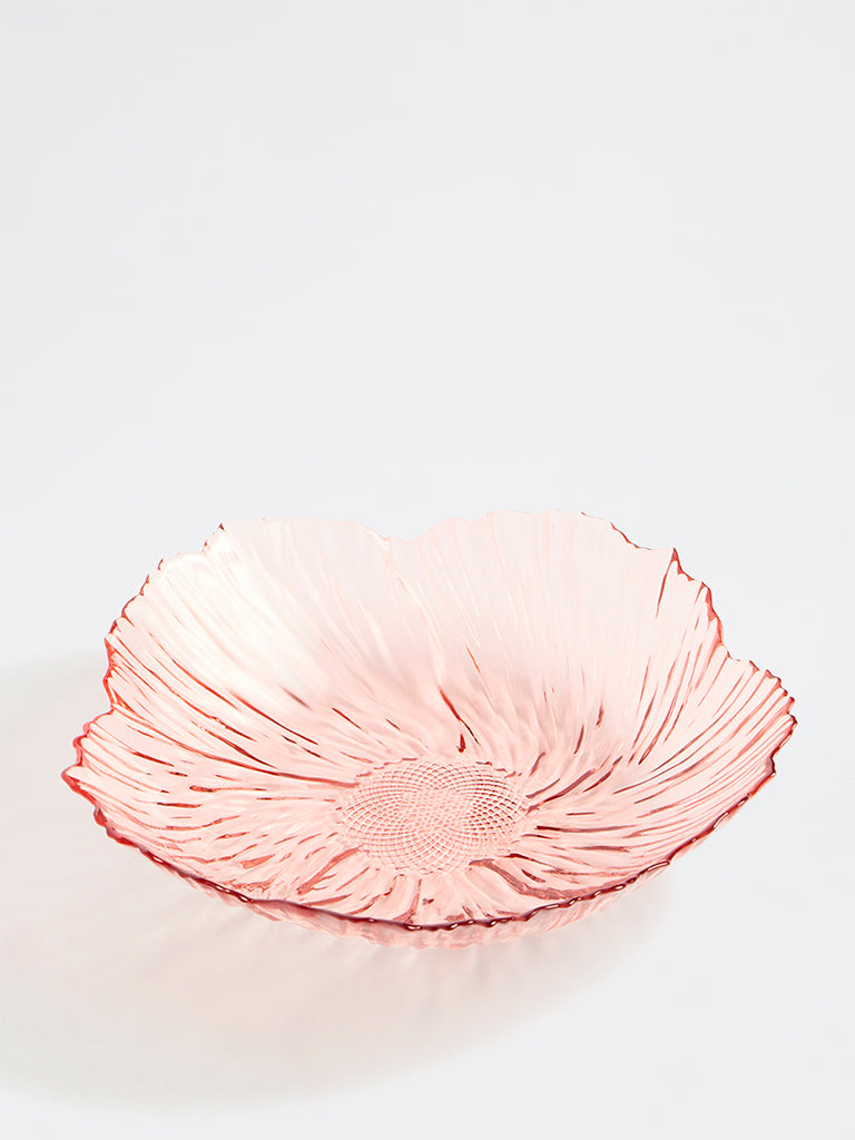 Westside Home Pink Floral Glass Platter