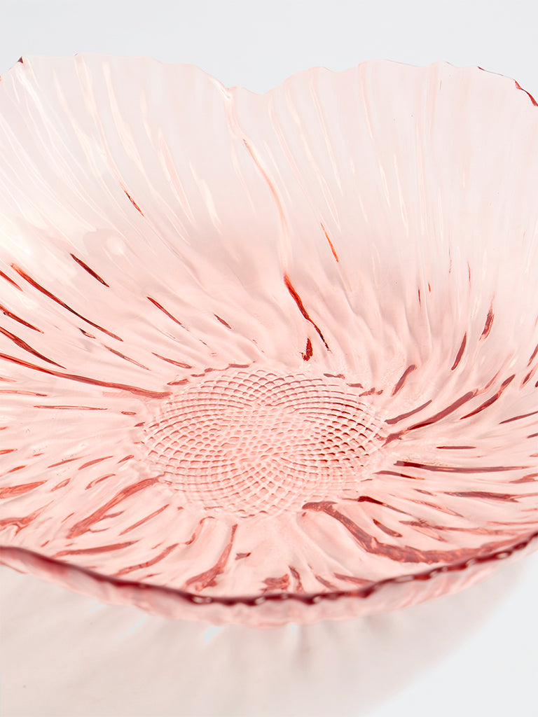Westside Home Pink Floral Glass Platter