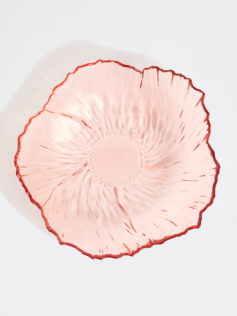 Westside Home Pink Floral Glass Platter