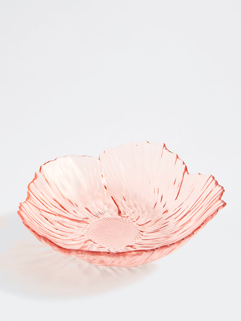 Westside Home Pink Floral Glass Platter