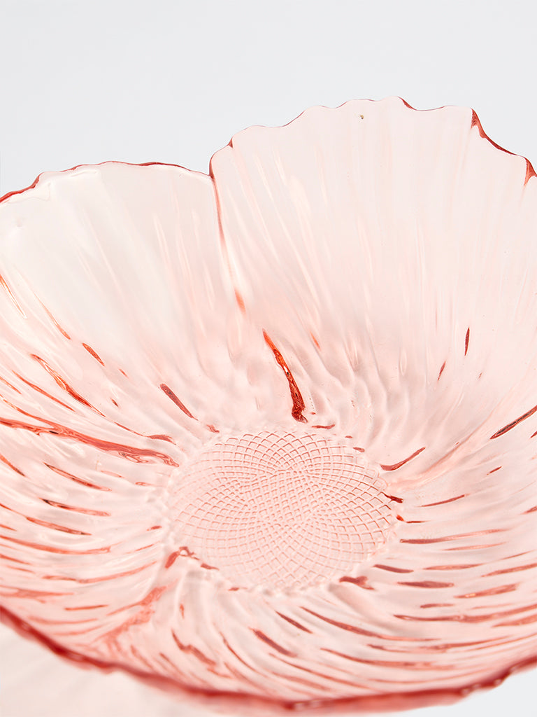 Westside Home Pink Floral Glass Platter