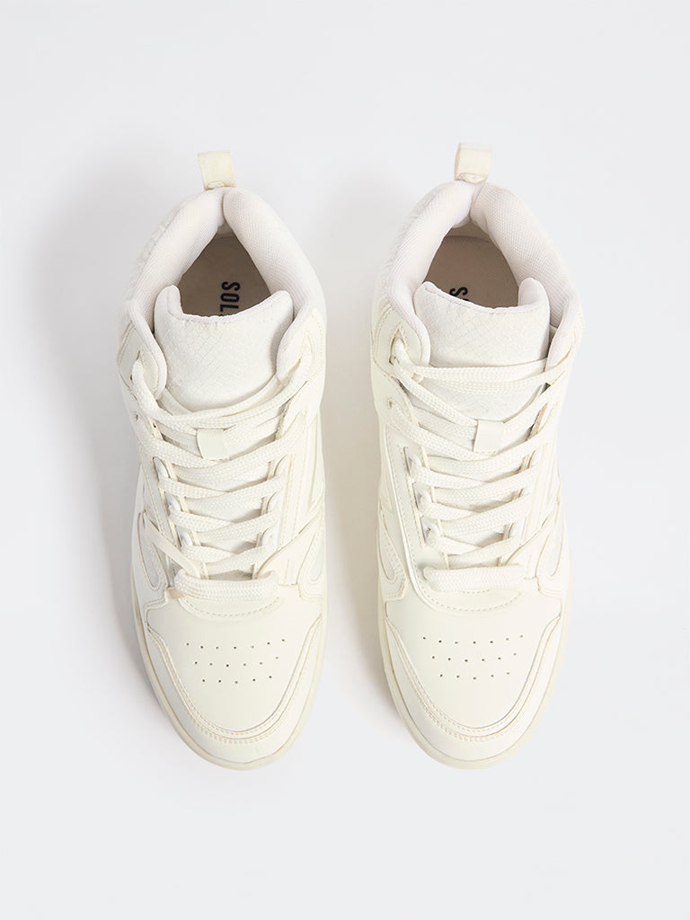 SOLEPLAY White Perforated High-Top Sneakers
