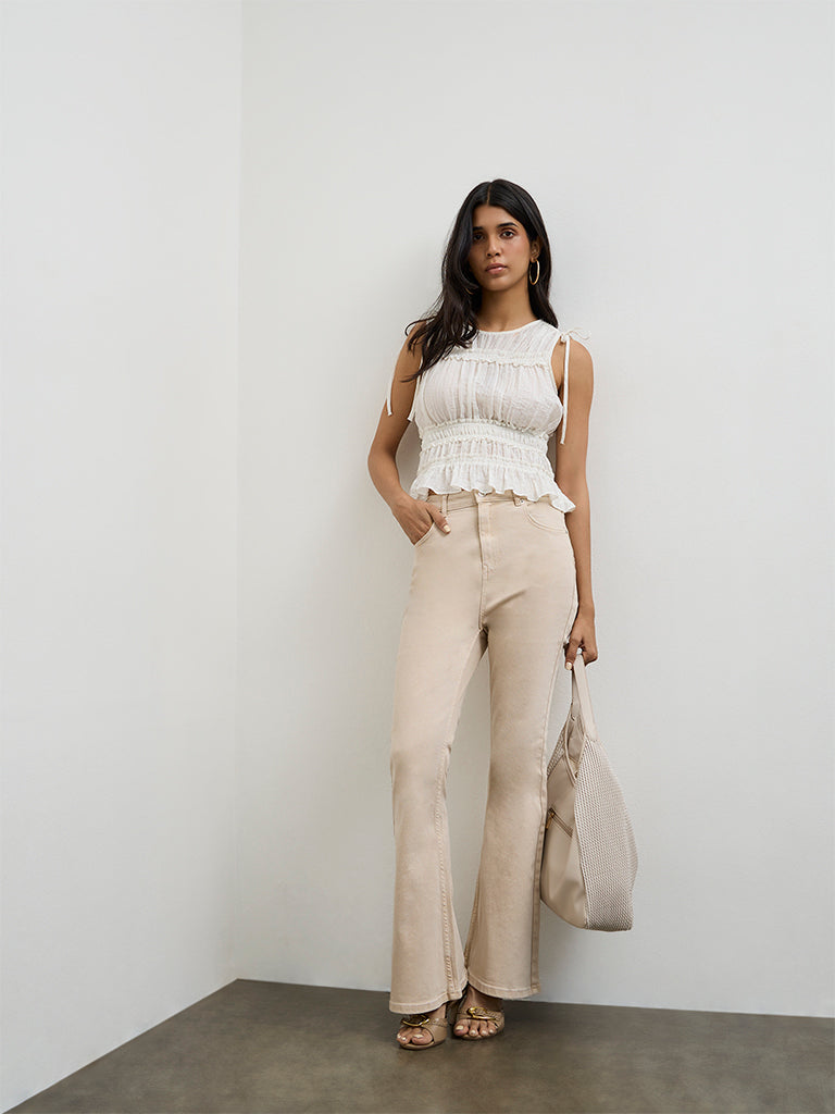 LOV Light Beige High-Rise Jeans