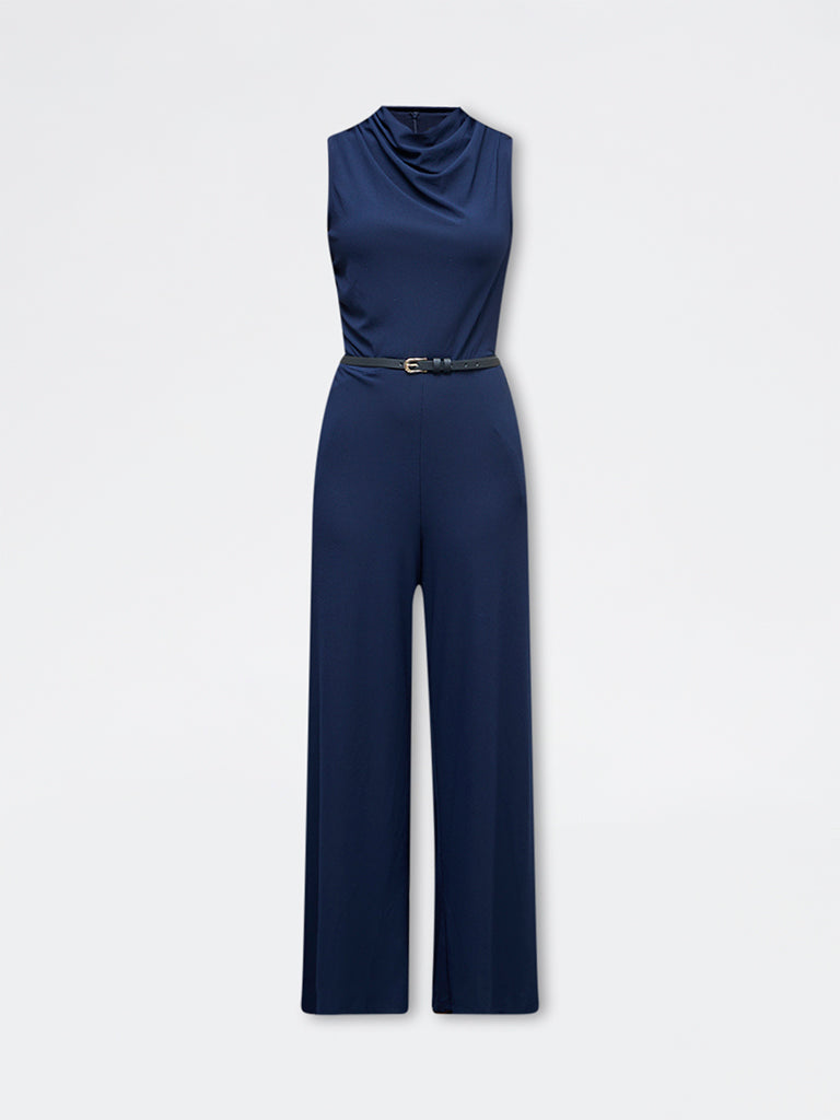 Wardrobe Navy Jumpsuit with Belt
