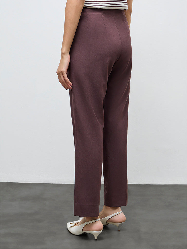 Wardrobe Dark Brown High-Rise Trousers