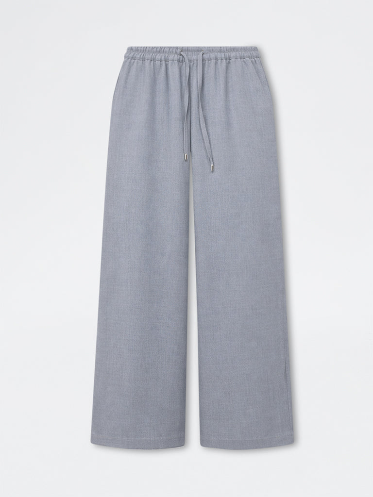 Wardrobe Grey High-Rise Cotton-Blend Pants