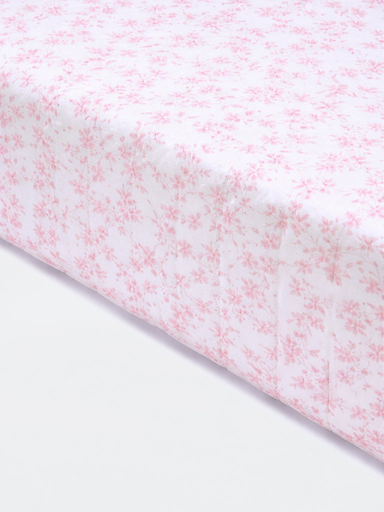 Westside Home Pink Printed Reversible Quilted King Bed Comforter