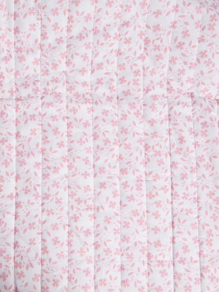 Westside Home Pink Printed Reversible Quilted King Bed Comforter