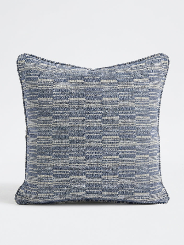 Westside Home Blue Stripe-Textured Cushion Cover