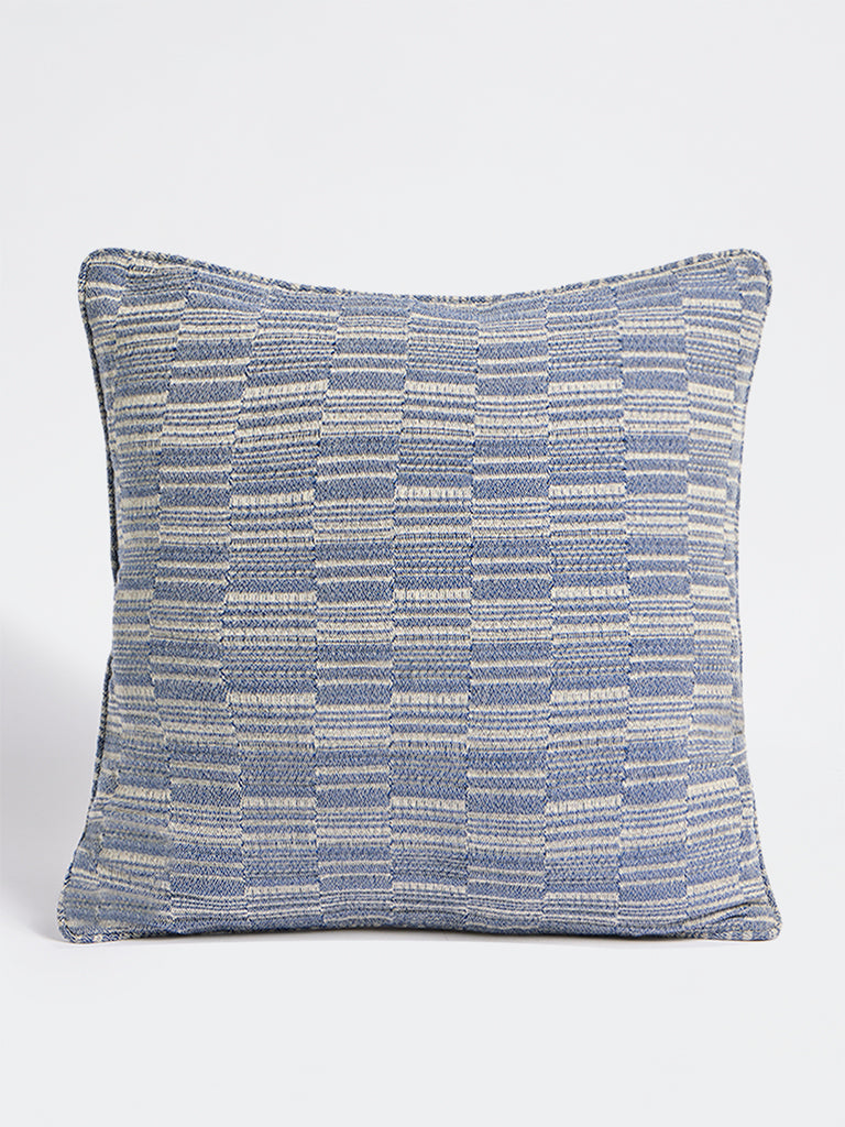 Westside Home Blue Stripe-Textured Cushion Cover