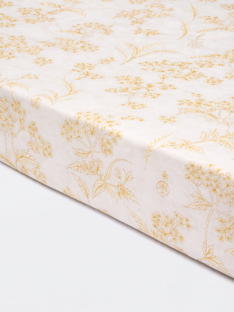 Westside Home Yellow Foliage Design Queen Bed Sheet Set