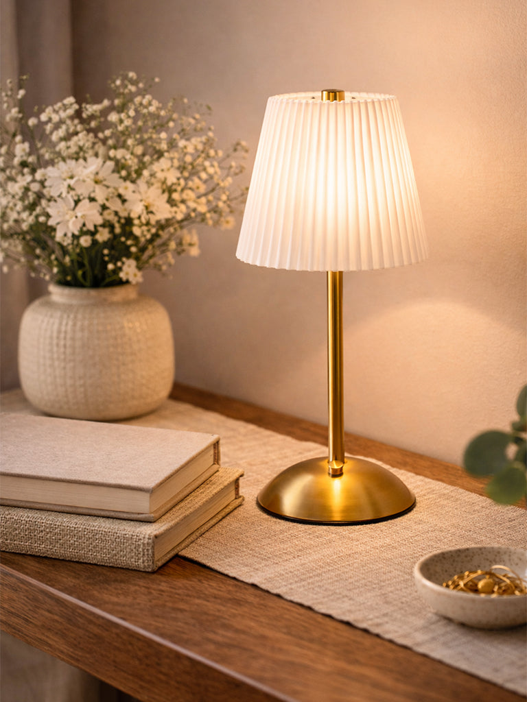 Westside Home Gold Frilled Table Lamp