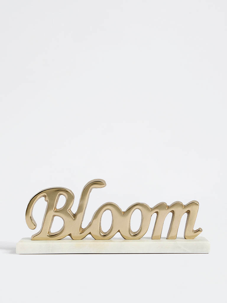 Westside Home Gold Bloom Text on Stand Decorative Object