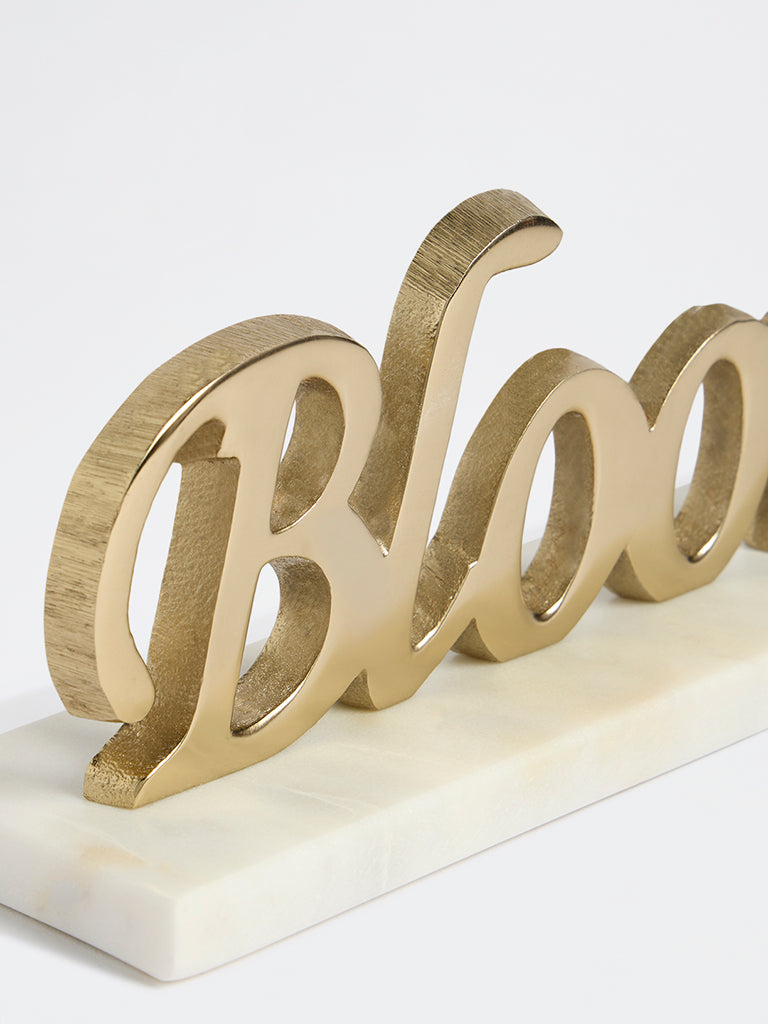 Westside Home Gold Bloom Text on Stand Decorative Object