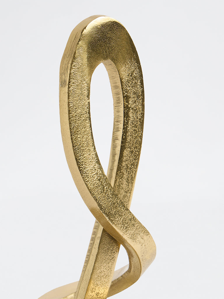 Westside Home Gold Knotted Sculpture on Marble Stand