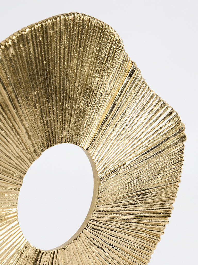 Westside Home Gold Sun Sculpture on Marble Stand