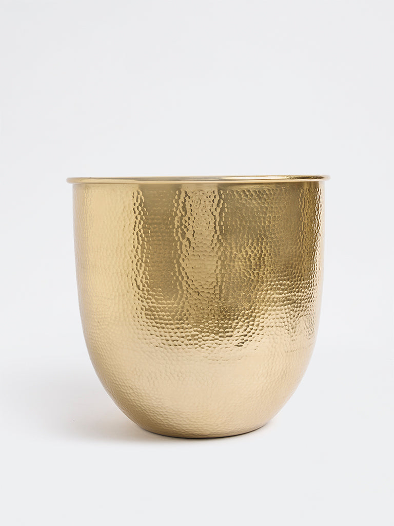 Westside Home Gold Hammered Textured Planter - Large
