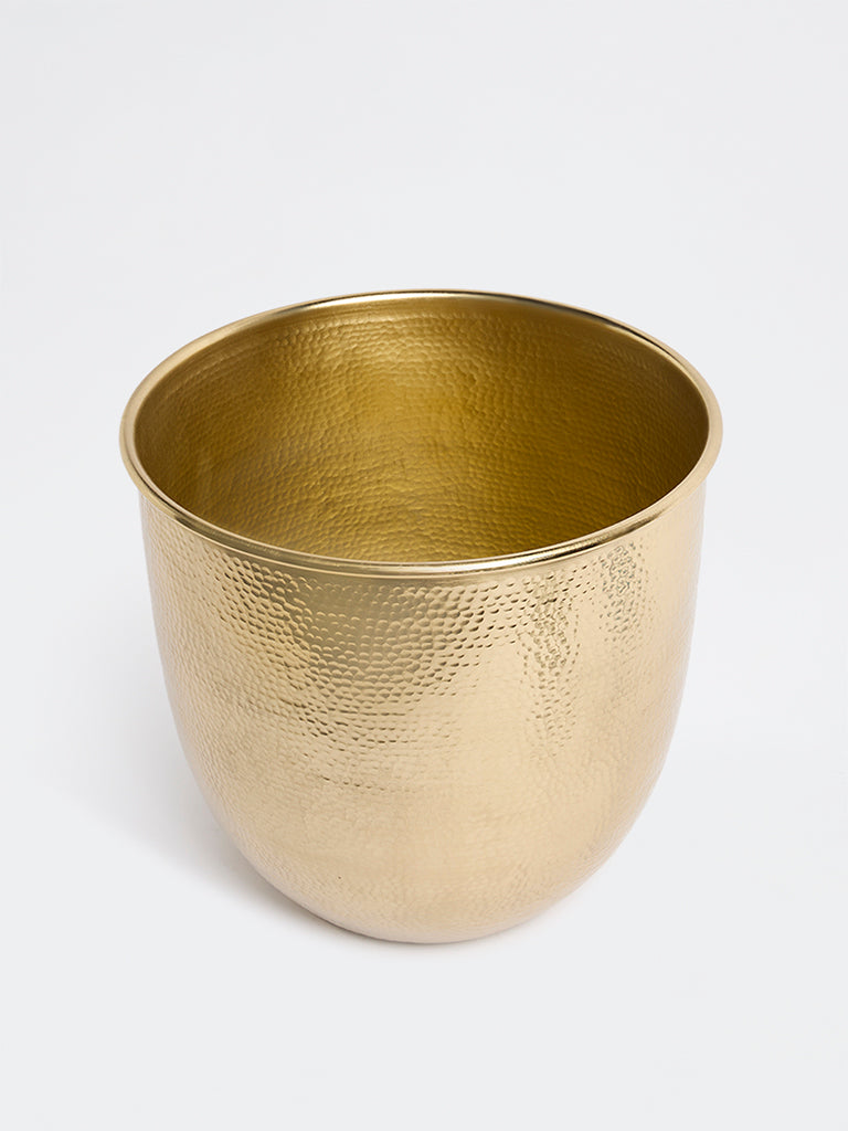 Westside Home Gold Hammered Textured Planter - Large