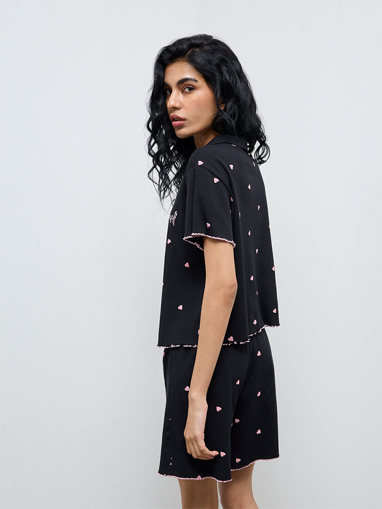 Superstar Black Printed Cotton-Blend Shirt