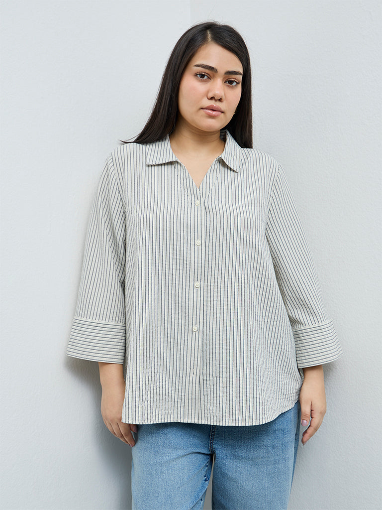 Gia Cream Striped Shirt