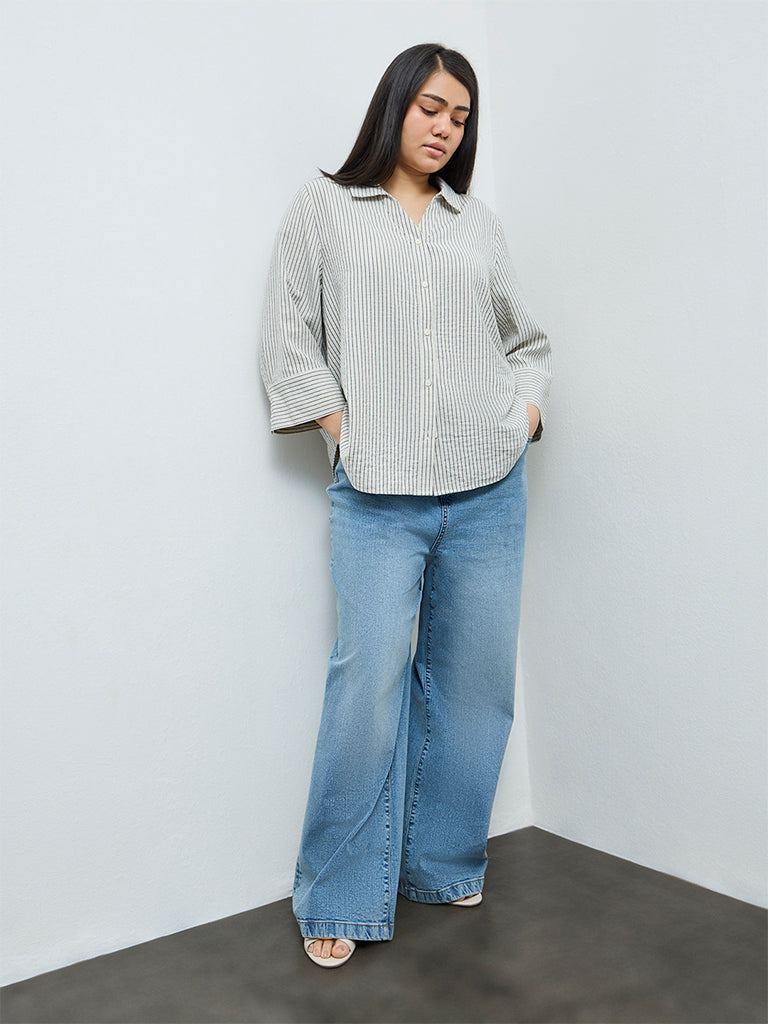 Gia Cream Striped Shirt