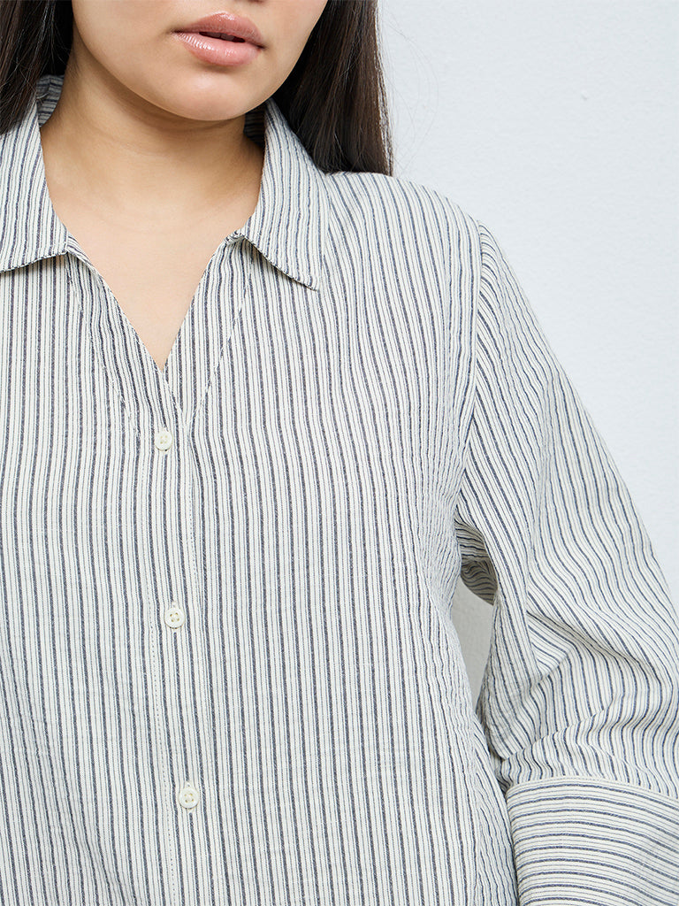 Gia Cream Striped Shirt