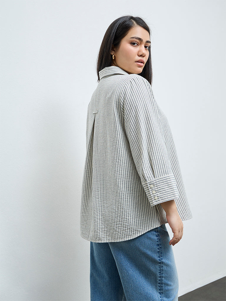Gia Cream Striped Shirt