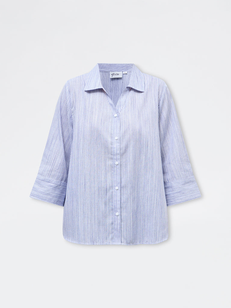Gia Blue Striped Shirt