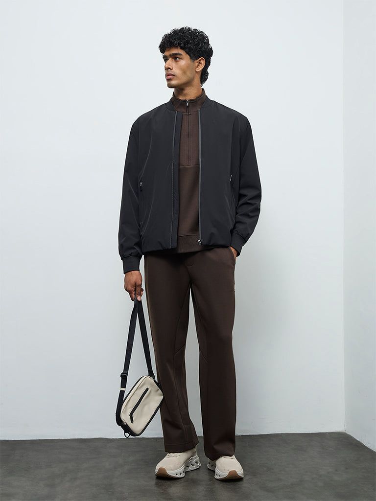 Nuoflexx Black Relaxed-Fit Bomber Jacket