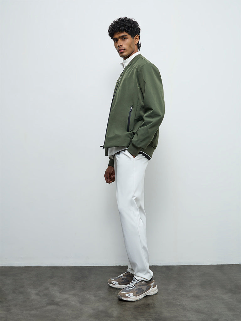 Nuoflexx Olive Relaxed-Fit Bomber Jacket