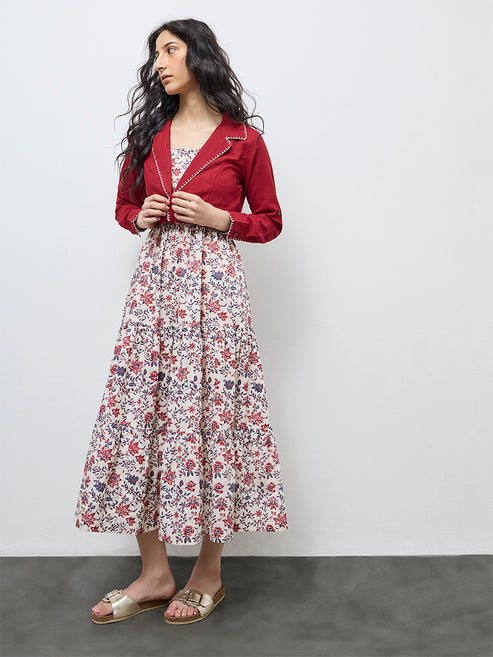 bombay paisley by westside peach fit-and-flare dress Black Mesh Sequin Flare Sleeve Dress in Navy – Bella Galvan main image 0