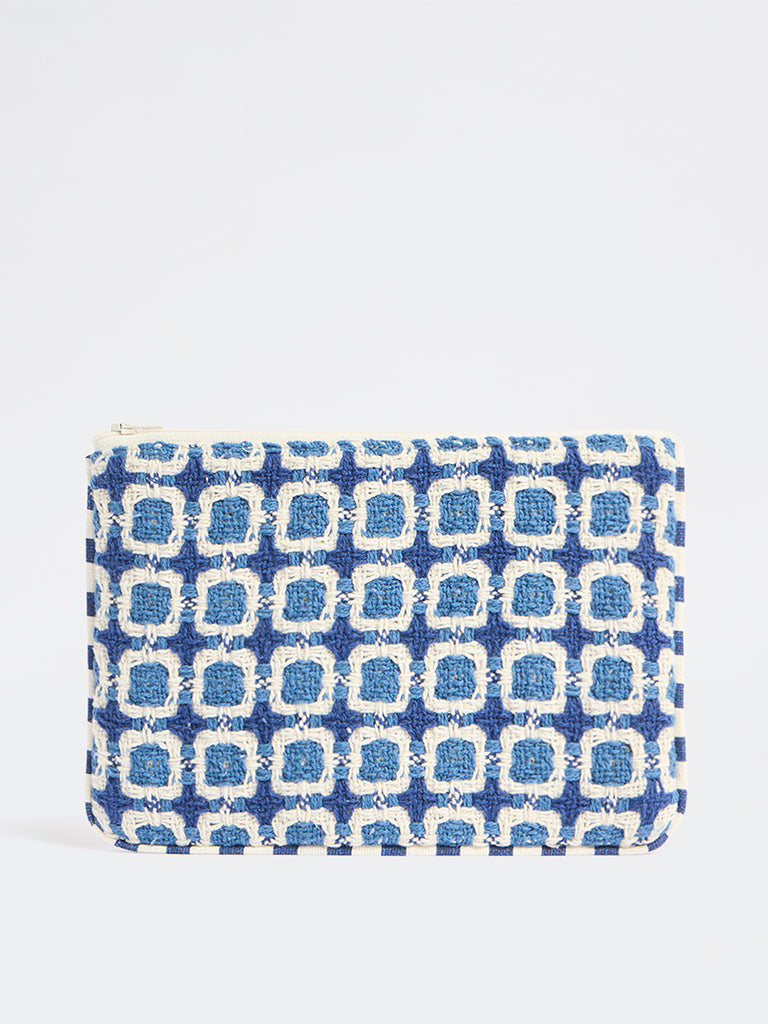 Westside Home Checks Embroidered Pouch