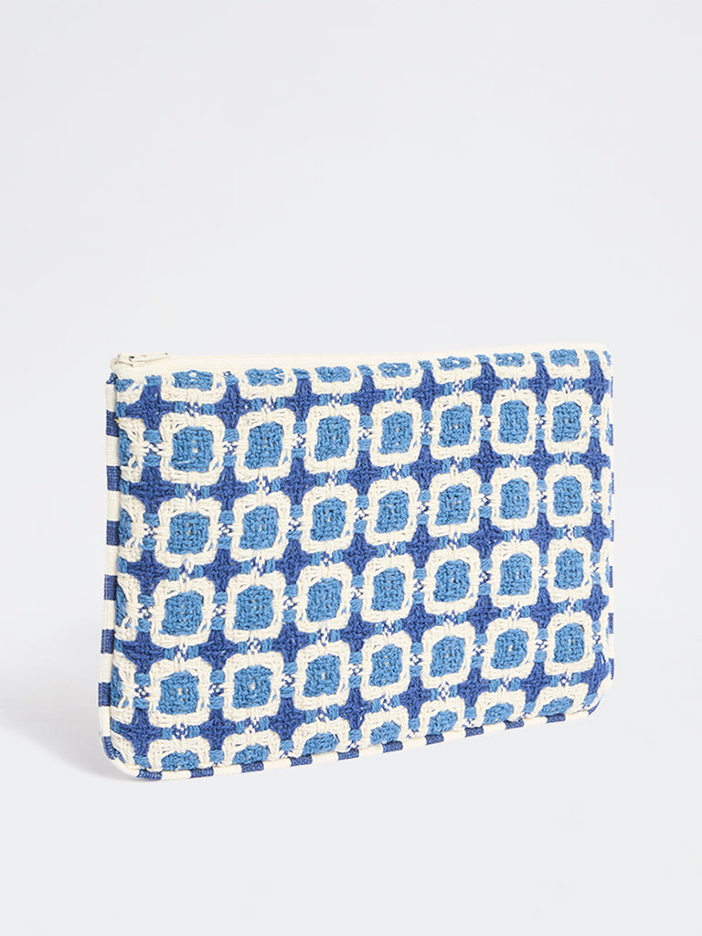 Westside Home Checks Embroidered Pouch