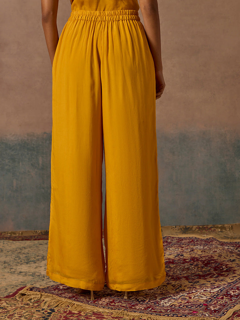 Straight-Leg Mustard Pants
